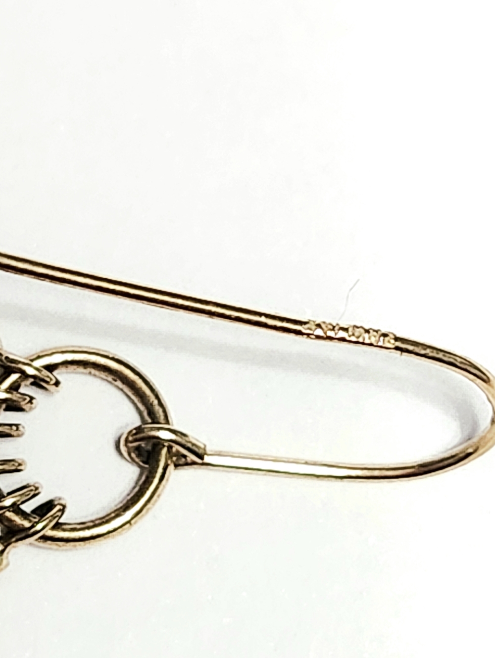 14K Gold Long Openwork Dangle Earrings 2.25" - Picture 5 of 9